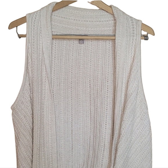 J. Jill women's ivory cableknit waterfall shrug - Picture 2 of 5